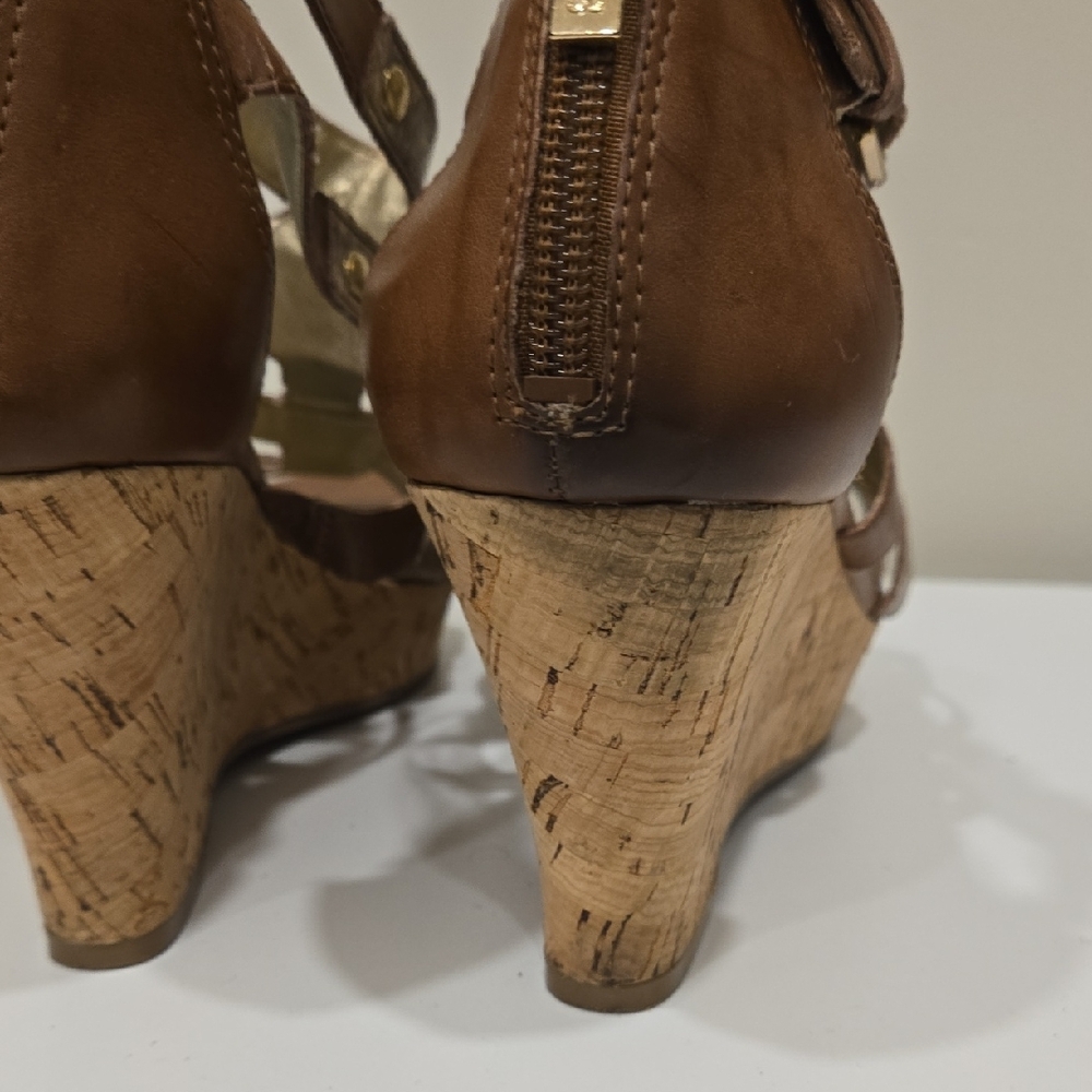 Guess Bronze and Tan Wedge Sandals - Picture 6 of 12